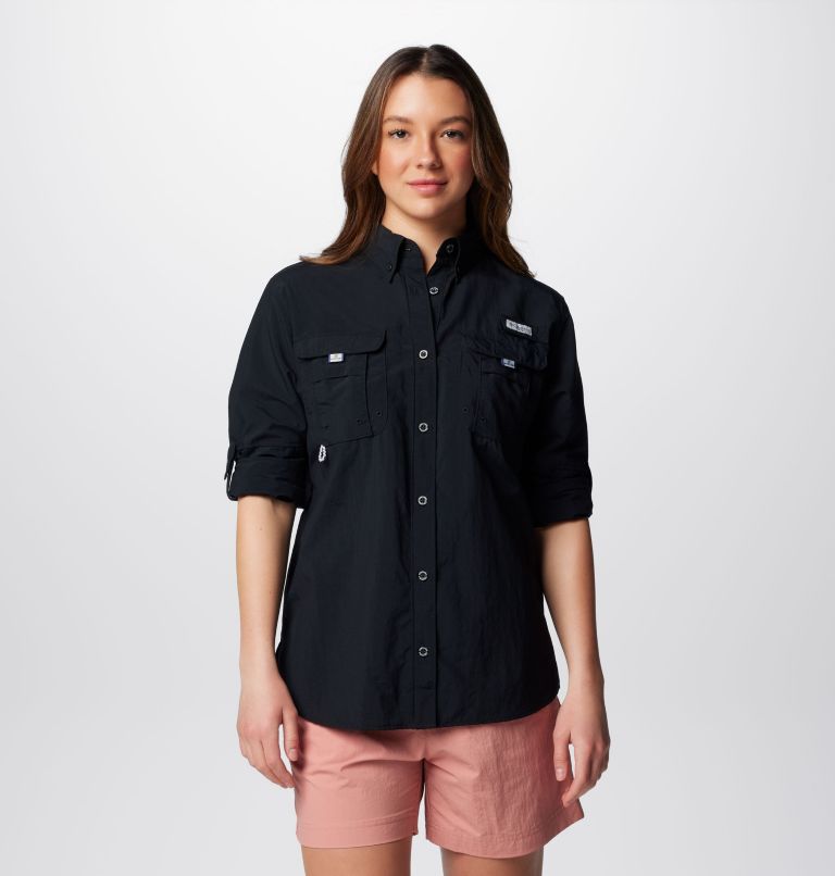 Women’s PFG Bahama Long Sleeve Shirt, Color: Black, image 7
