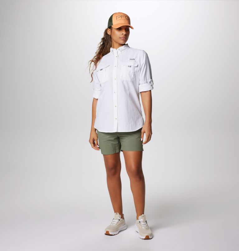 Embroidered Work Shirts Columbia Women's White Bahama Long-Sleeve Shirt