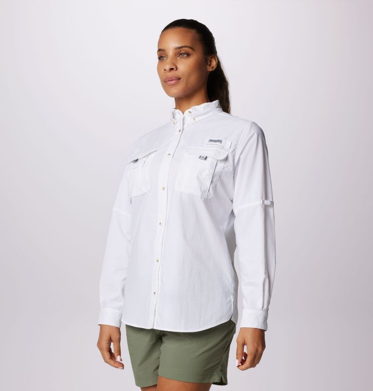 Embroidered Work Shirts Columbia Women's White Bahama Long-Sleeve Shirt