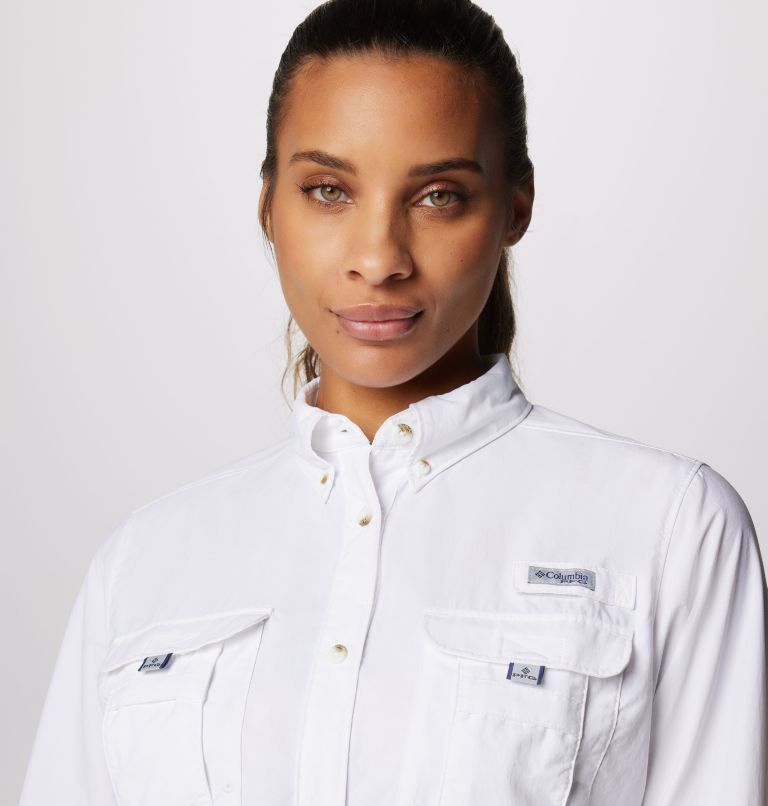 Thumbnail: Women’s PFG Bahama Long Sleeve Shirt, Color: White, image 5