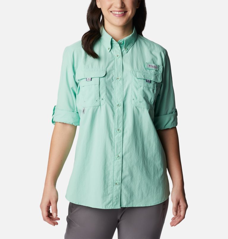 Thumbnail: Women’s PFG Bahama Long Sleeve Shirt, Color: Kelp, image 6