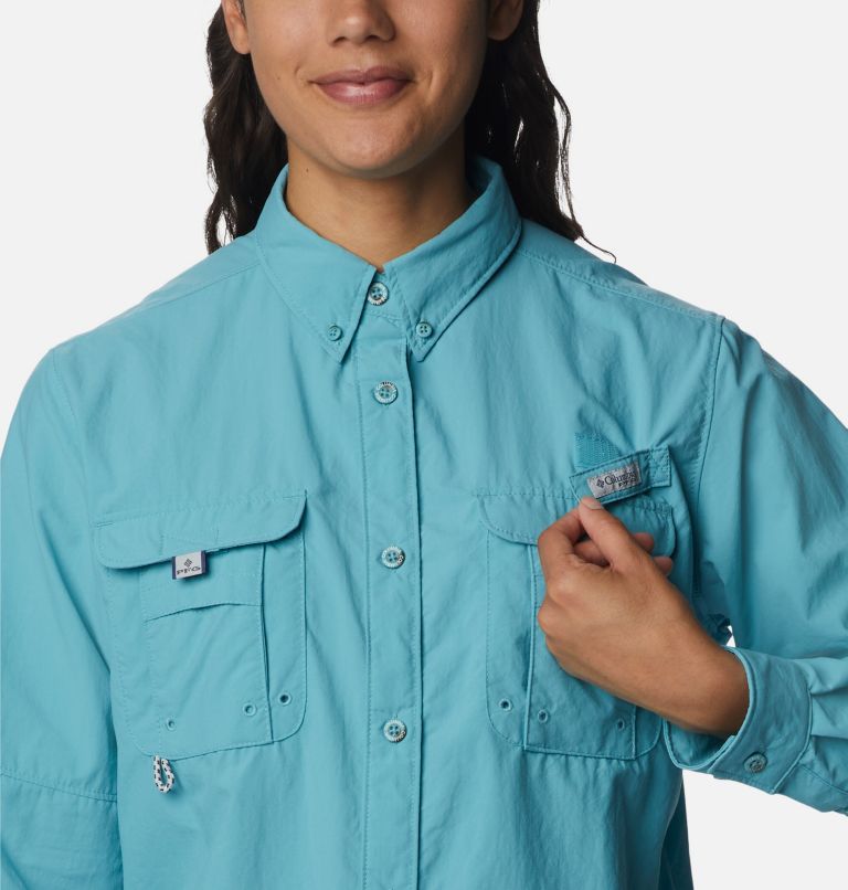 Women’s PFG Bahama Long Sleeve Shirt, Color: Sea Wave, image 4