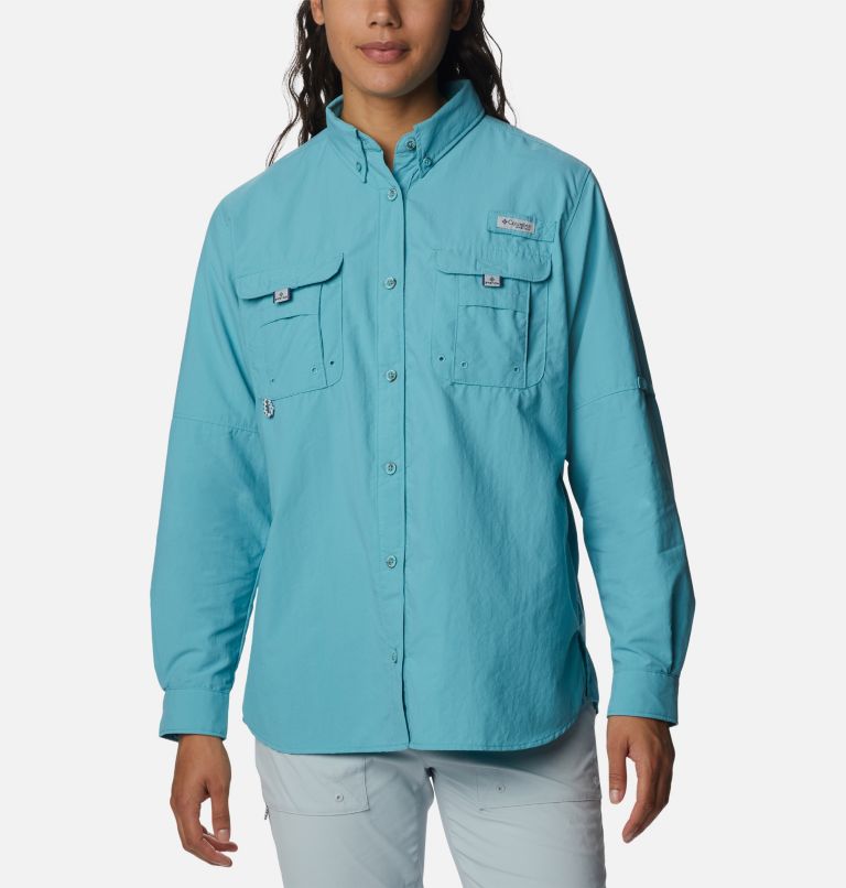 Thumbnail: Women’s PFG Bahama Long Sleeve Shirt, Color: Sea Wave, image 1