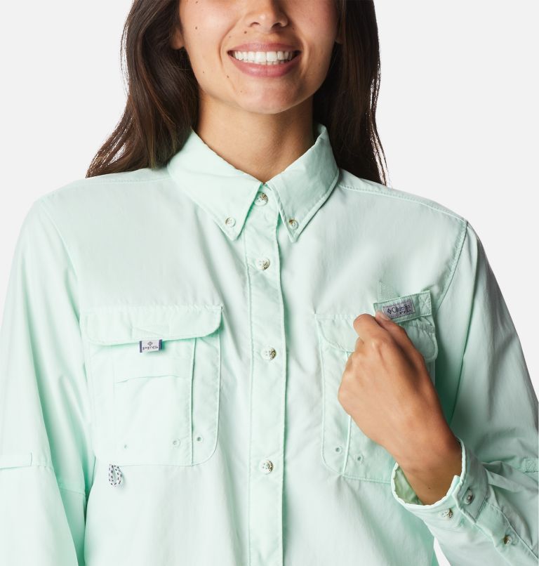 Thumbnail: Women’s PFG Bahama Long Sleeve Shirt, Color: Gullfoss Green, image 4