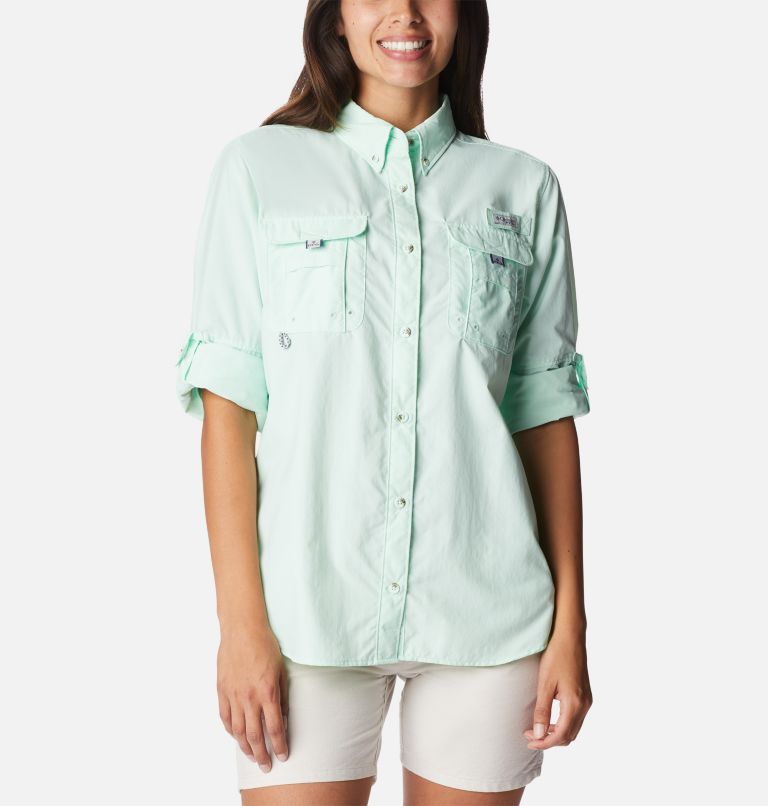 Thumbnail: Women’s PFG Bahama Long Sleeve Shirt, Color: Gullfoss Green, image 6