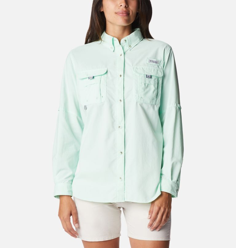 Thumbnail: Women’s PFG Bahama Long Sleeve Shirt, Color: Gullfoss Green, image 1