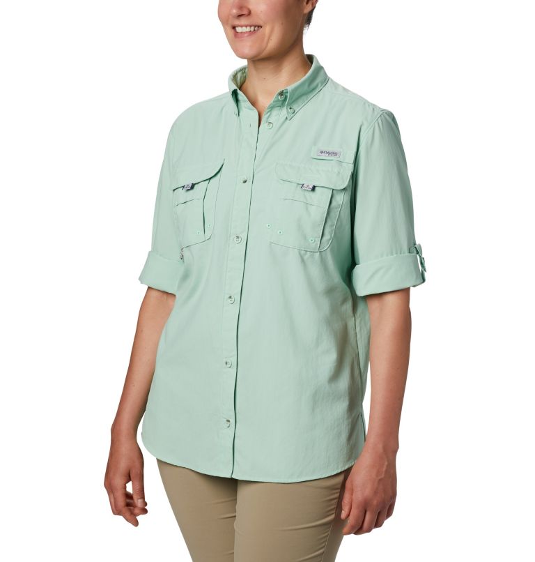 Women’s PFG Bahama Long Sleeve Shirt, Color: New Mint, image 3