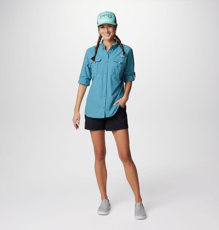 Thumbnail: Women’s PFG Bahama Long Sleeve Shirt, Color: Canyon Blue, image 3