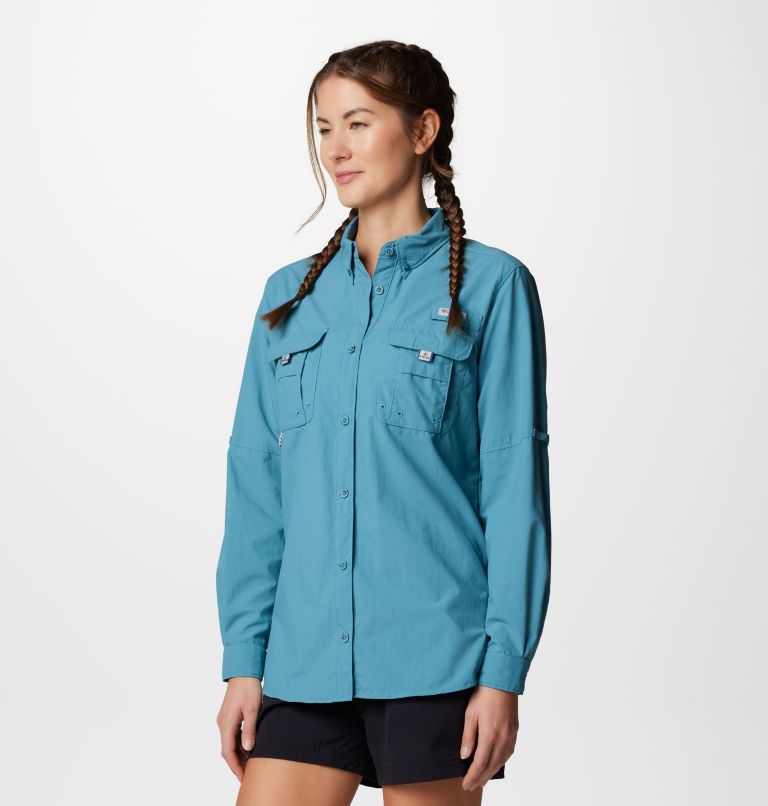 Women’s PFG Bahama Long Sleeve Shirt, Color: Canyon Blue, image 4