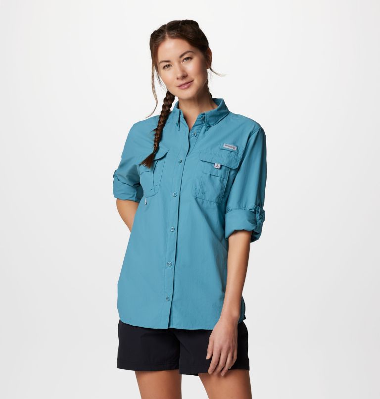 Thumbnail: Women’s PFG Bahama Long Sleeve Shirt, Color: Canyon Blue, image 7