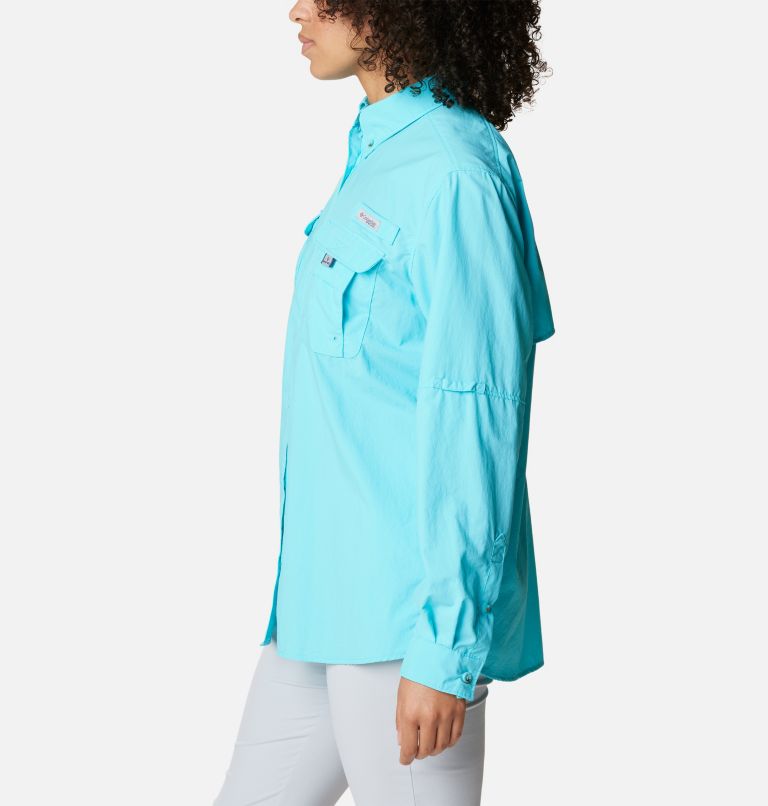 Women’s PFG Bahama Long Sleeve Shirt, Color: Opal Blue, image 3
