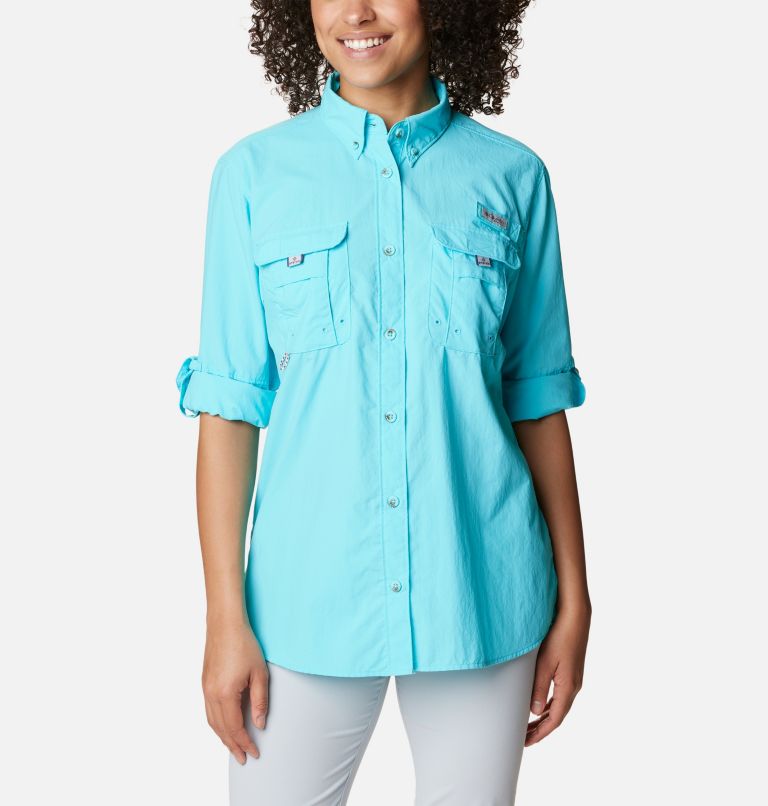 Women’s PFG Bahama Long Sleeve Shirt, Color: Opal Blue, image 6