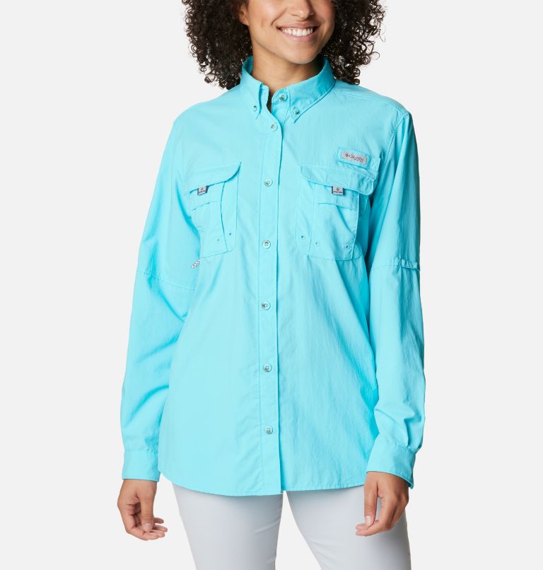 Thumbnail: Women’s PFG Bahama Long Sleeve Shirt, Color: Opal Blue, image 1