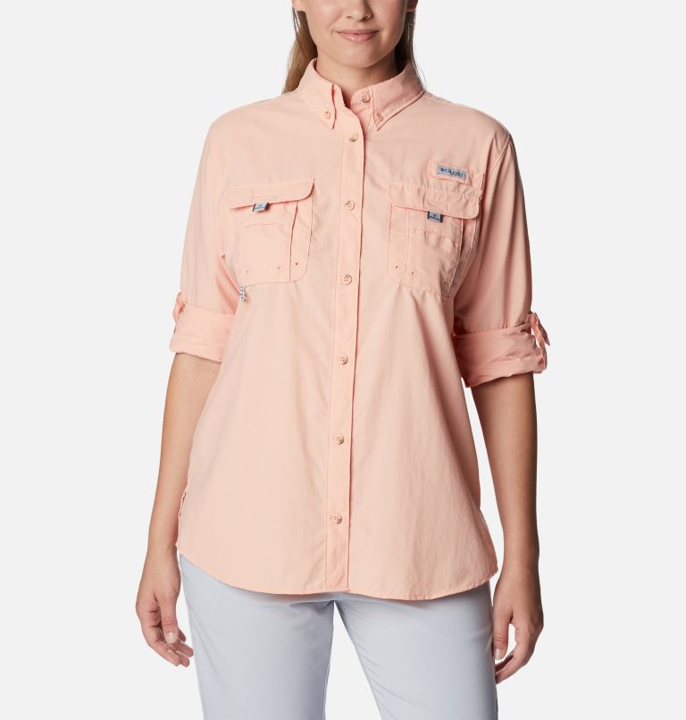 Thumbnail: Women’s PFG Bahama Long Sleeve Shirt, Color: Light Coral, image 6