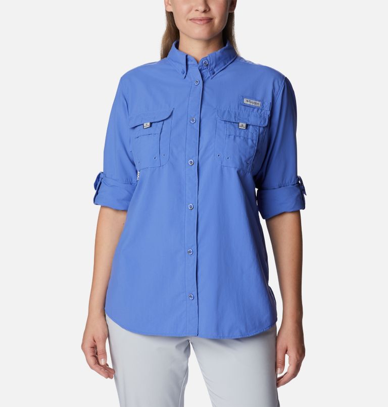 Thumbnail: Women’s PFG Bahama Long Sleeve Shirt, Color: Violet Sea, image 6