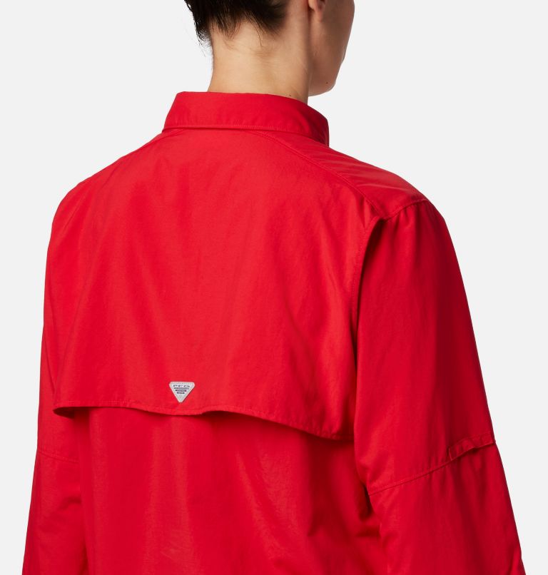 Women’s PFG Bahama Long Sleeve Shirt, Color: Red Lily, image 4