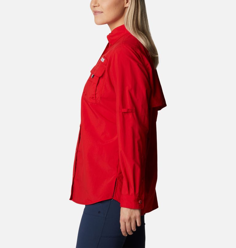 Women’s PFG Bahama Long Sleeve Shirt, Color: Red Spark, image 3