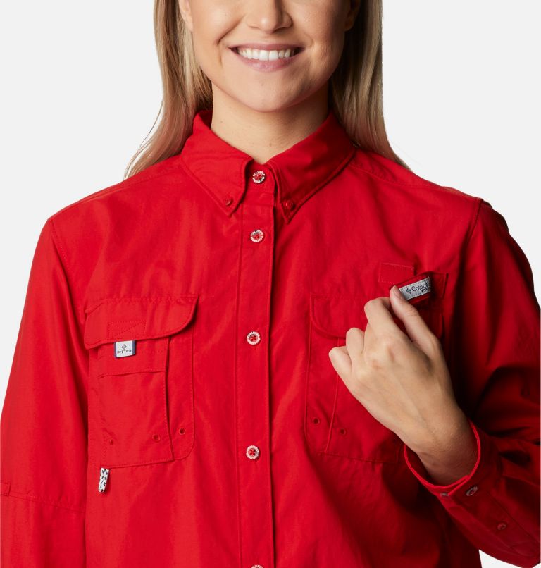 Women’s PFG Bahama Long Sleeve Shirt, Color: Red Spark