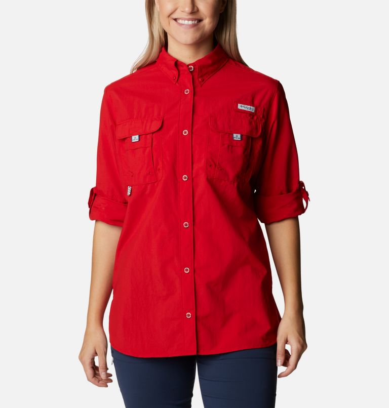 Women’s PFG Bahama Long Sleeve Shirt, Color: Red Spark, image 6