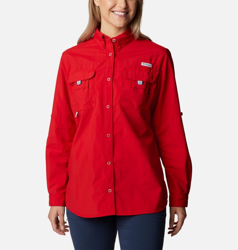Women’s PFG Bahama Long Sleeve Shirt, Color: Red Spark
