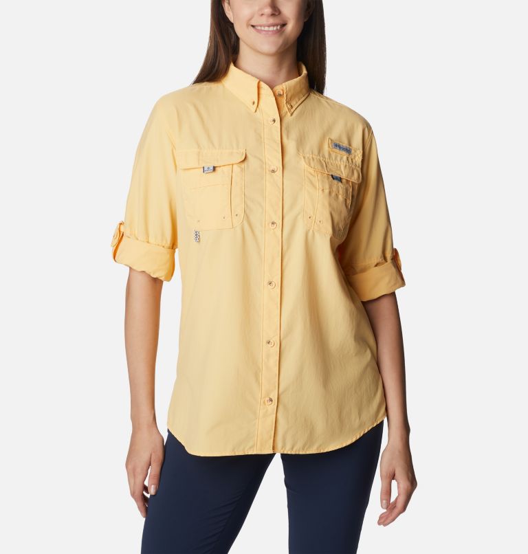 Women’s PFG Bahama Long Sleeve Shirt, Color: Cocoa Butter, image 6