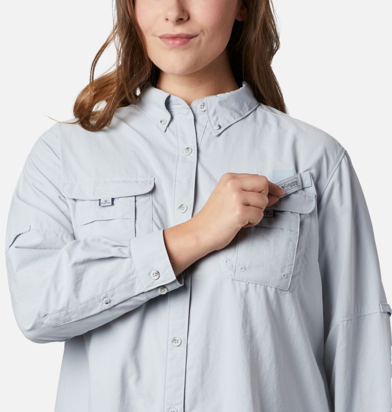 Women’s PFG Bahama Long Sleeve - Plus Size, Color: Cirrus Grey, image 6