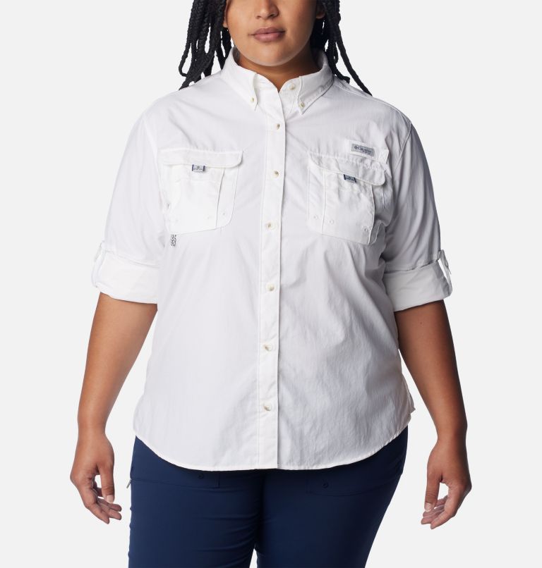 Thumbnail: Women’s PFG Bahama Long Sleeve - Plus Size, Color: White, image 6