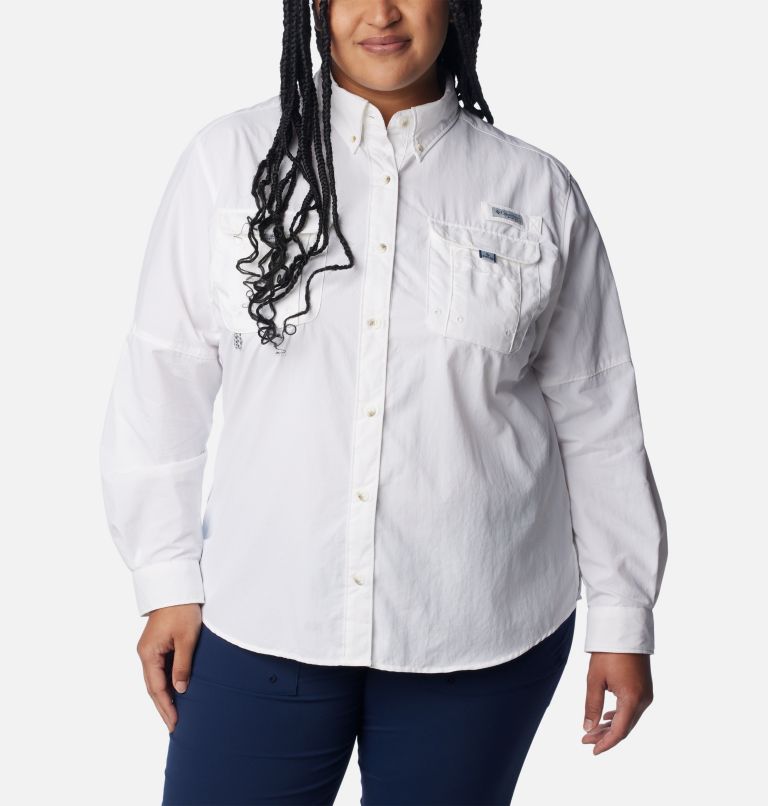 Columbia Women's PFG Bahama Long Sleeve Shirt, White / 2X
