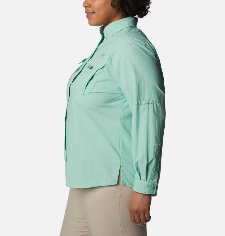 Women’s PFG Bahama Long Sleeve - Plus Size, Color: Kelp, image 3