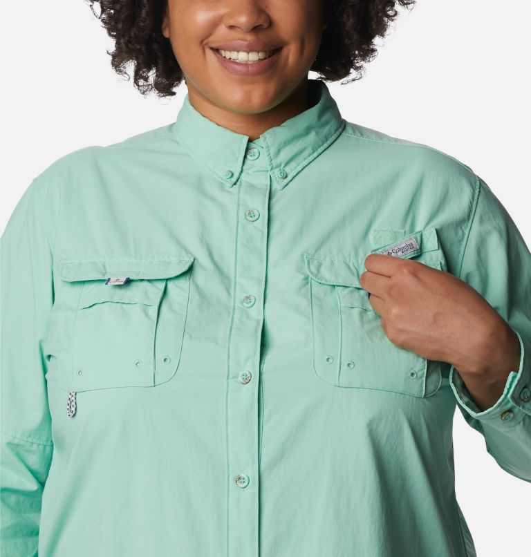 Thumbnail: Women’s PFG Bahama Long Sleeve - Plus Size, Color: Kelp, image 4