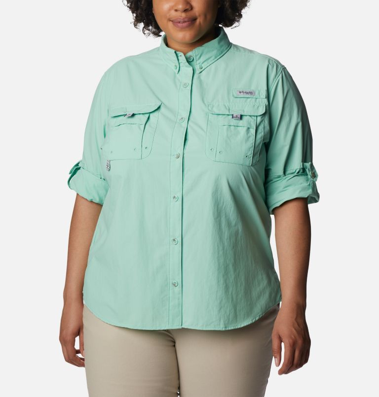 Thumbnail: Women’s PFG Bahama Long Sleeve - Plus Size, Color: Kelp, image 6