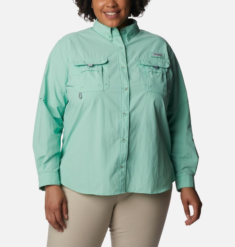 Women’s PFG Bahama Long Sleeve - Plus Size, Color: Kelp, image 1