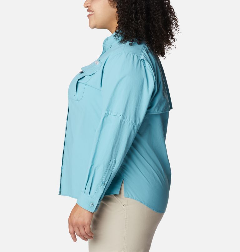 Women’s PFG Bahama Long Sleeve - Plus Size, Color: Sea Wave, image 3