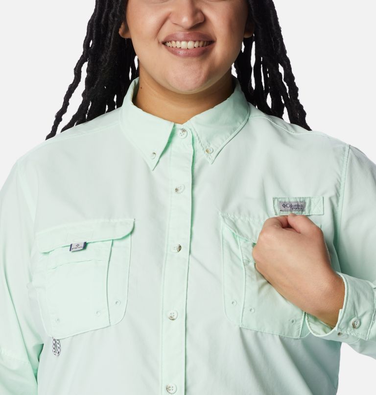 Thumbnail: Women’s PFG Bahama Long Sleeve - Plus Size, Color: Gullfoss Green, image 4