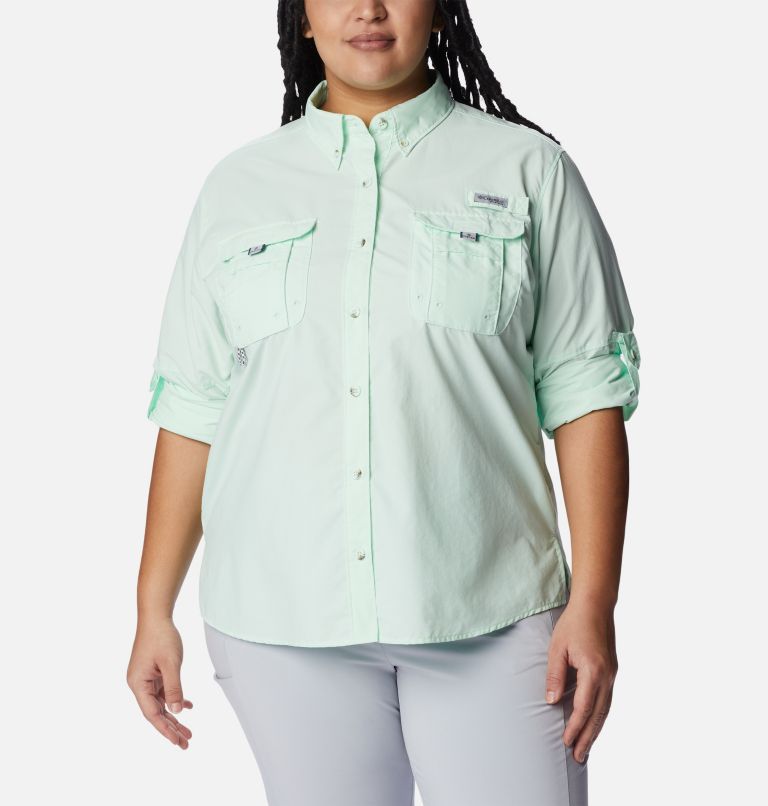 Women’s PFG Bahama Long Sleeve - Plus Size, Color: Gullfoss Green, image 6