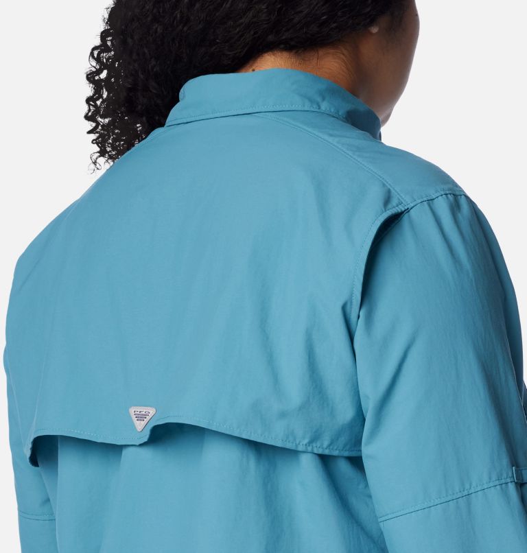 Women’s PFG Bahama Long Sleeve Shirt – Plus Size, Color: Canyon Blue, image 5