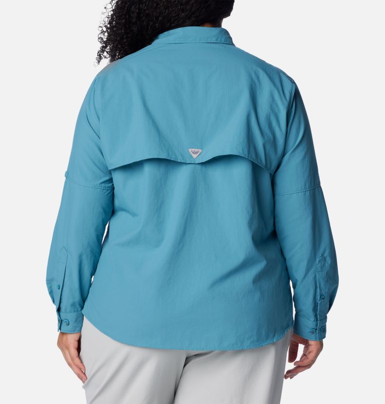 Women’s PFG Bahama Long Sleeve Shirt – Plus Size, Color: Canyon Blue, image 2