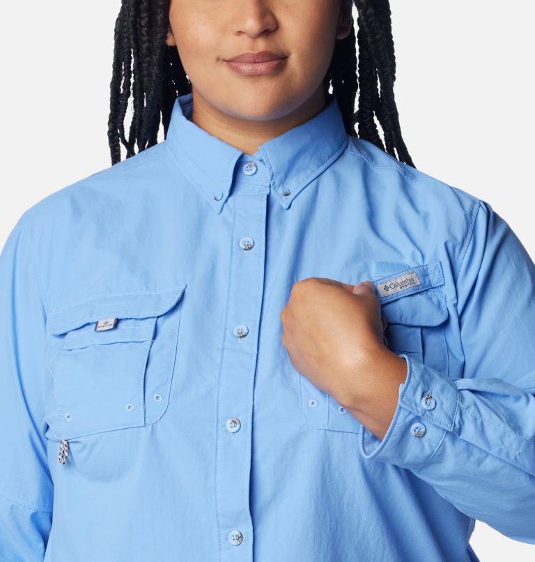 Thumbnail: Women’s PFG Bahama Long Sleeve - Plus Size, Color: White Cap, image 4