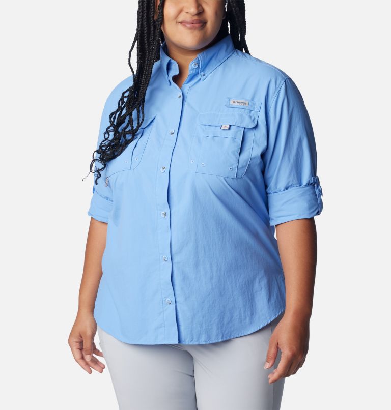 Women’s PFG Bahama Long Sleeve - Plus Size, Color: White Cap, image 6