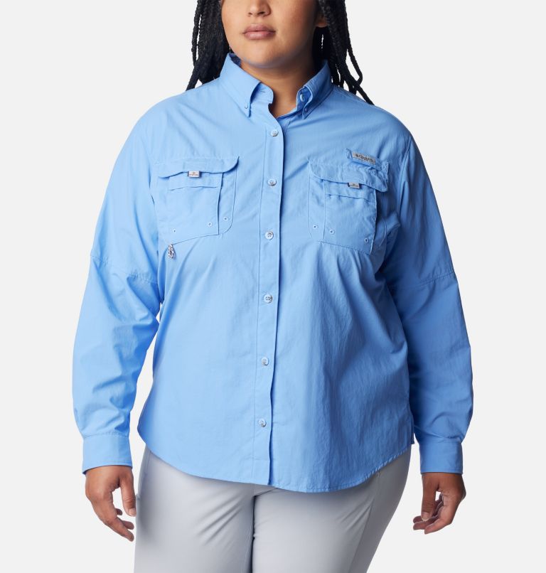 Women’s PFG Bahama Long Sleeve - Plus Size, Color: White Cap, image 1