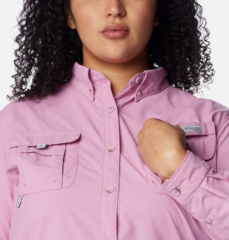 Women’s PFG Bahama Long Sleeve Shirt – Plus Size, Color: Minuet, image 4