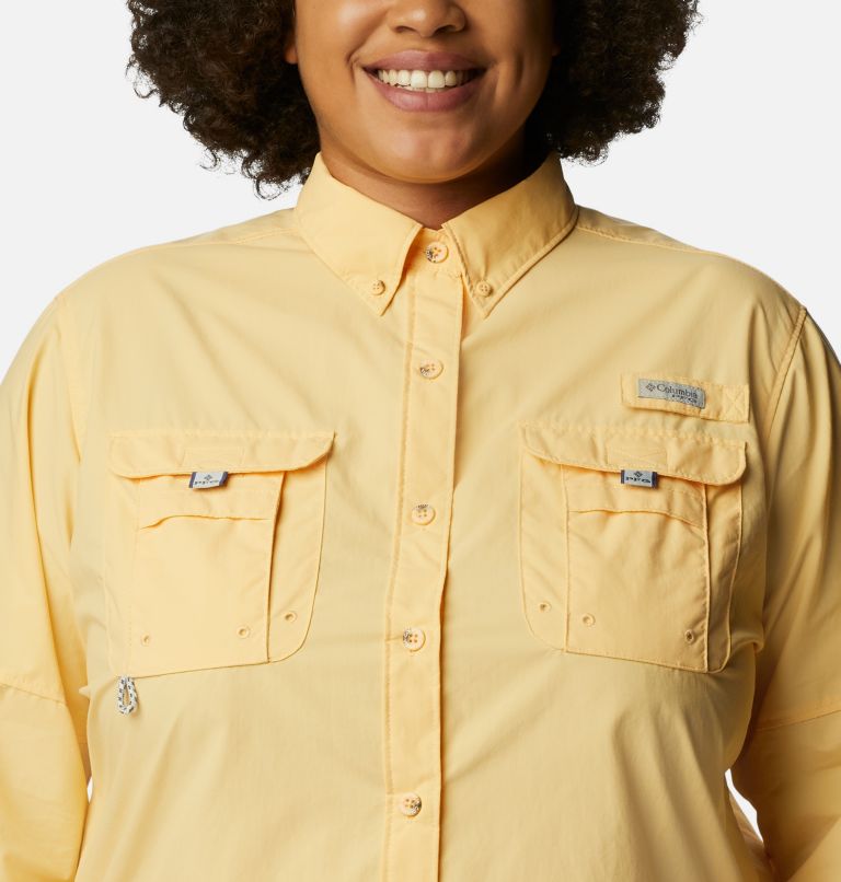 Thumbnail: Women’s PFG Bahama Long Sleeve - Plus Size, Color: Cocoa Butter, image 4