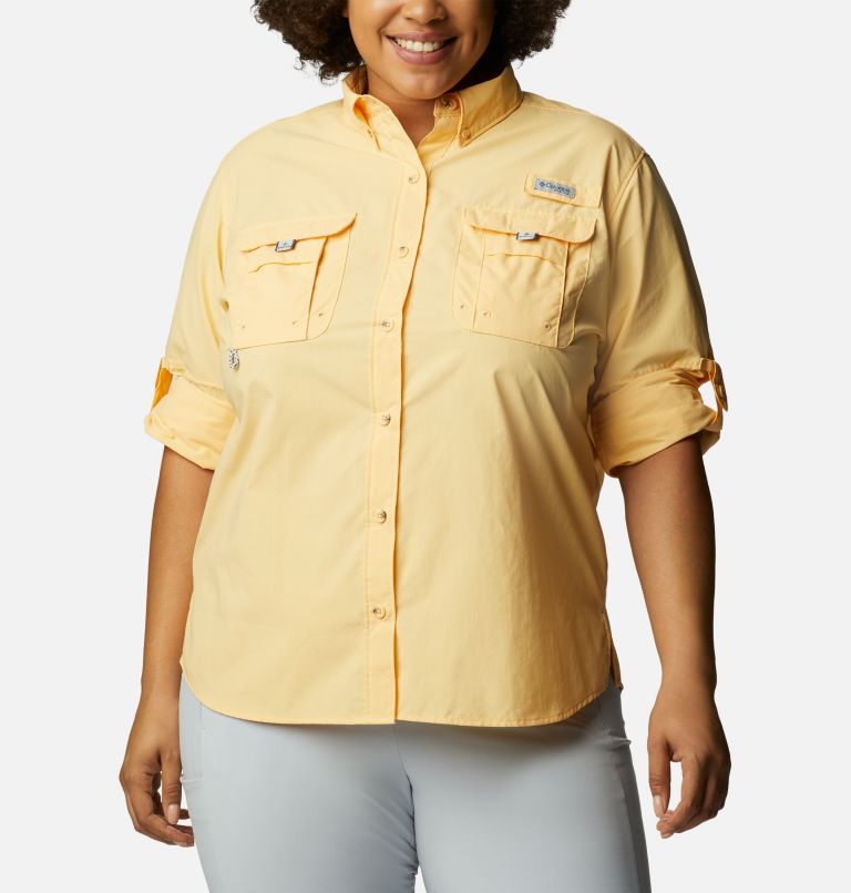 Women’s PFG Bahama Long Sleeve - Plus Size, Color: Cocoa Butter, image 7