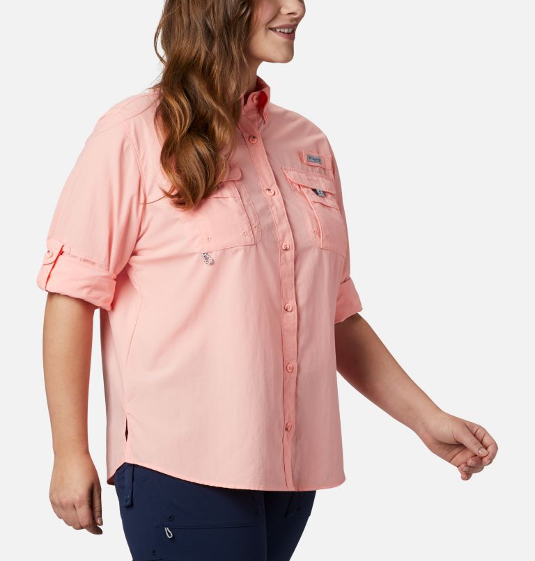 Women’s PFG Bahama Long Sleeve - Plus Size, Color: Tiki Pink, image 7