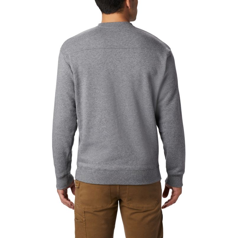 Men's Hart Mountain II Crew Sweatshirt, Color: Charcoal Heather, image 2