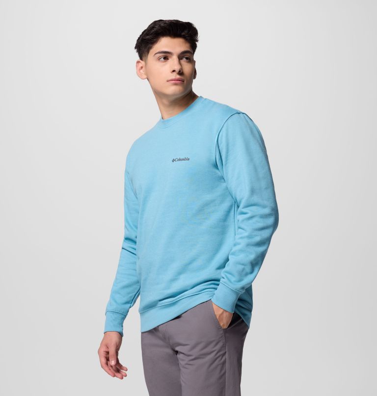 Men's Hart Mountain II Crew Sweatshirt, Color: Vintage Blue Heather, image 4