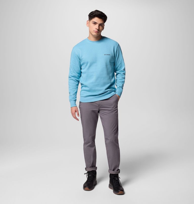 Men's Hart Mountain II Crew Sweatshirt, Color: Vintage Blue Heather, image 2