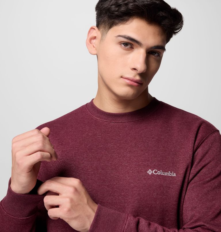 Men's Hart Mountain II Crew Sweatshirt, Color: Rich Wine Heather, image 5