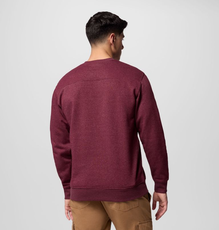 Men's Hart Mountain II Crew Sweatshirt, Color: Rich Wine Heather, image 3