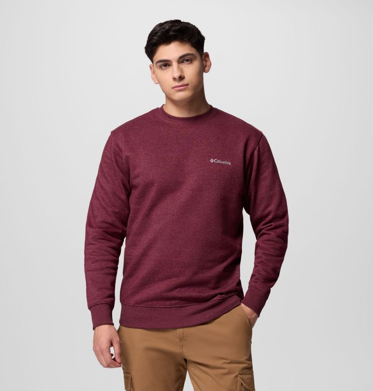 Men's Hart Mountain II Crew Sweatshirt, Color: Rich Wine Heather, image 1